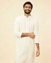 Soft White Chikankari Embroidered Sequined Kurta Set